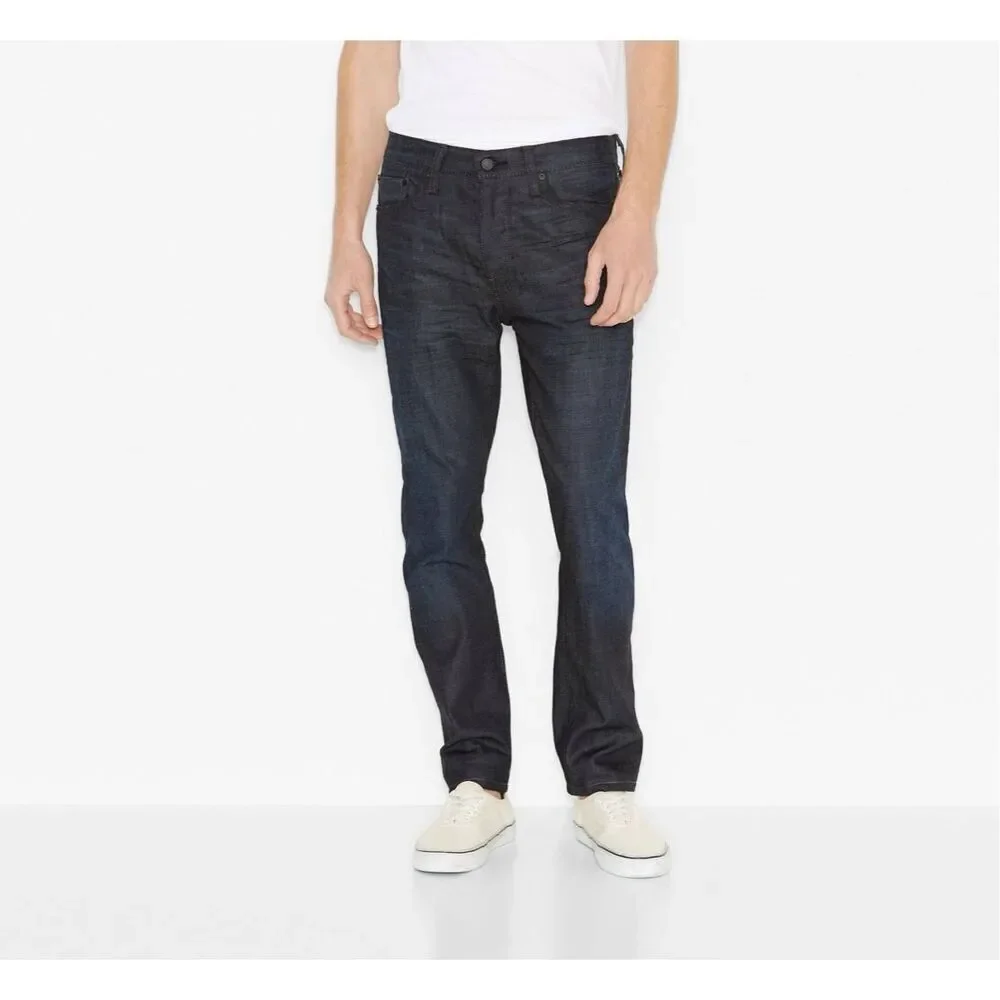 Levi's Men's Regular Fit Straight Leg‎ Stretch 513 Jeans Dark Blue Size 38/34